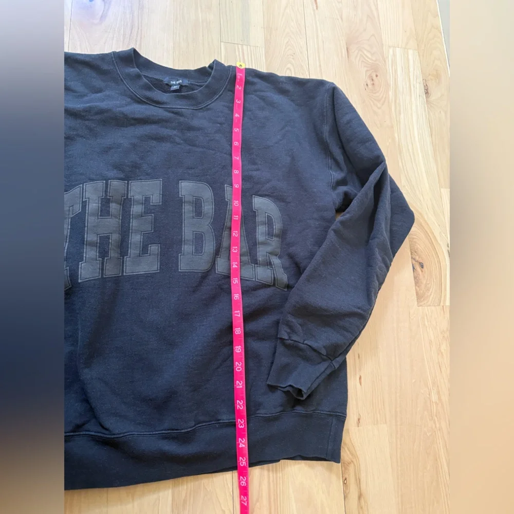 THE BAR Black Varsity Sweatshirt Boyfriend Fit Size M *stains - Picture 5 of 12